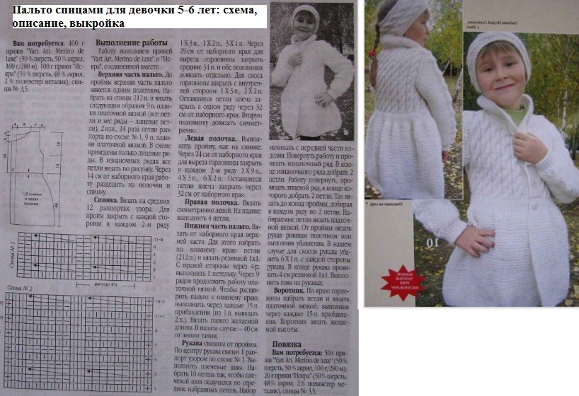 Схема за плетене палто за момичета 1 година. Плетени детски палта и якета: най-стилните дрехи