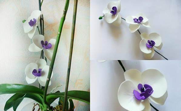 Flores espumiranas para patrones topiarios. El tulipán de espuma. Lily de foamirana.