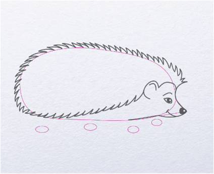 Ouriço orelhudo desenhar com um lápis. Nós desenhamos um ouriço com lápis