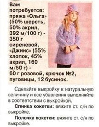 Схема за плетене палто за момичета 1 година. Плетени детски палта и якета: най-стилните дрехи