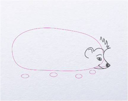 Ouriço orelhudo desenhar com um lápis. Nós desenhamos um ouriço com lápis