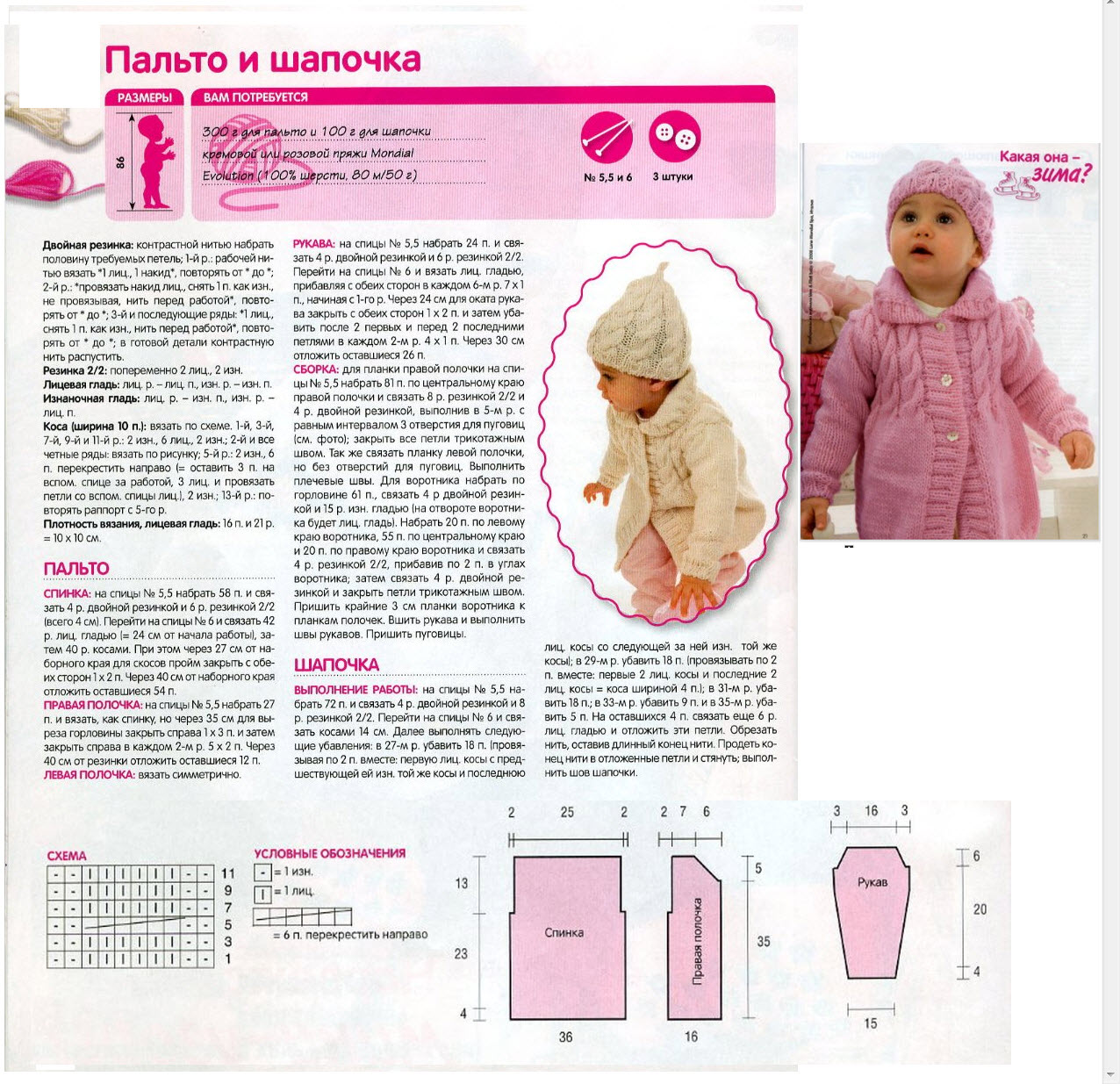 Схема за плетене палто за момичета 1 година. Плетени детски палта и якета: най-стилните дрехи